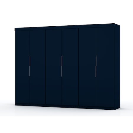 Manhattan Comfort Mulberry 2.0 Wardrobe Closet 3-Piece Set, Tatiana Midnight Blue 124GMC4